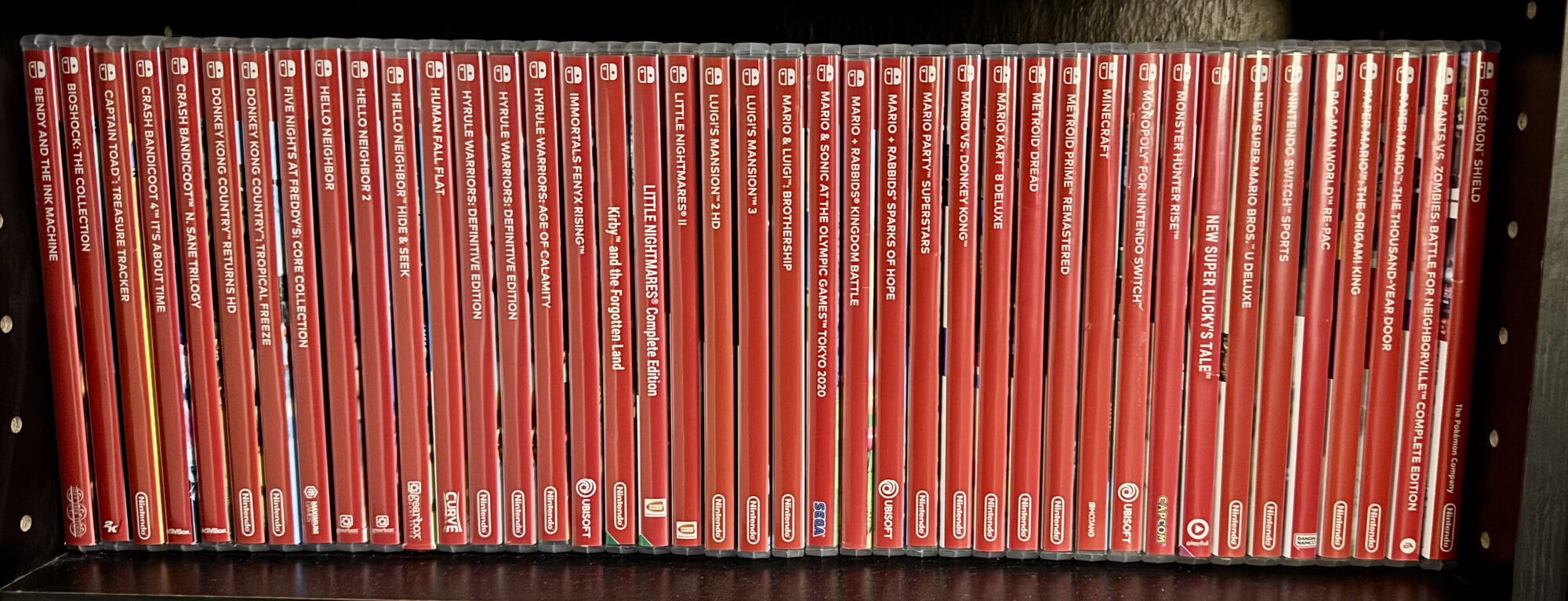 Part of my physical Nintendo Switch game collection