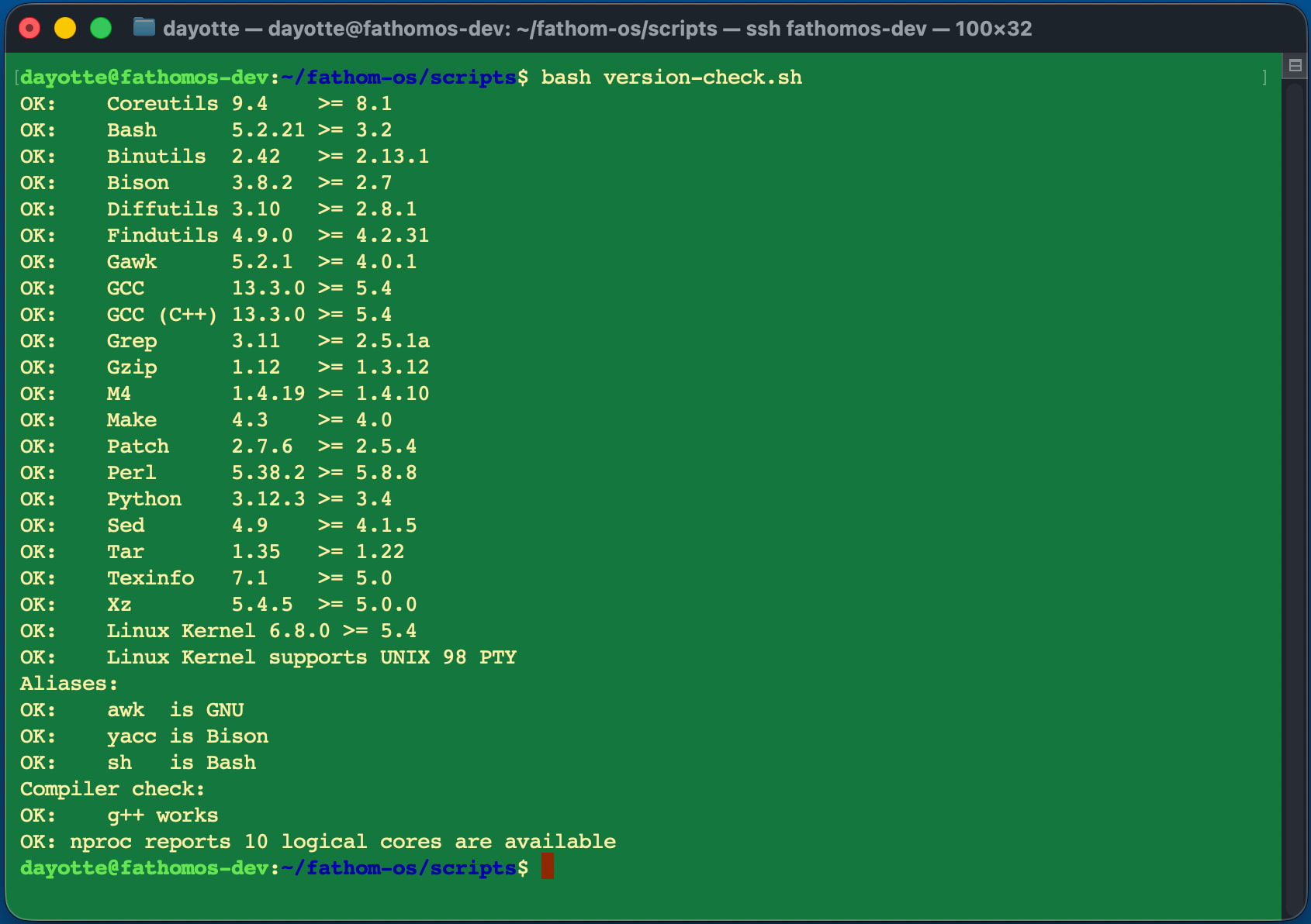 All host system requirements verified. No errors.