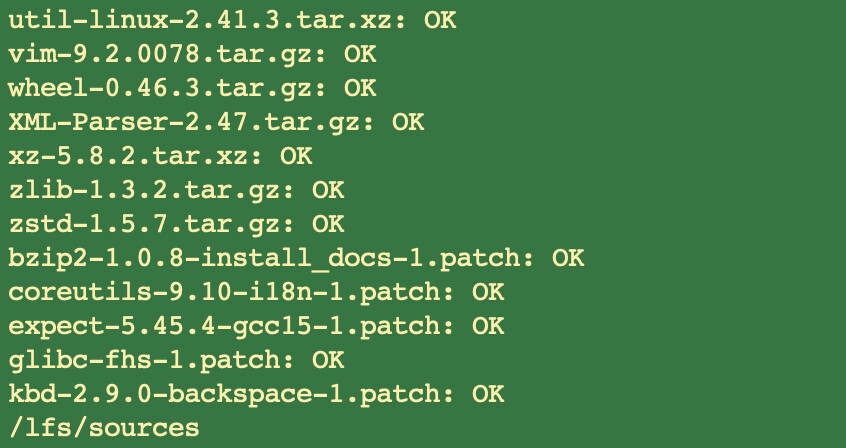 All 92 packages and 5 patches verified OK.
