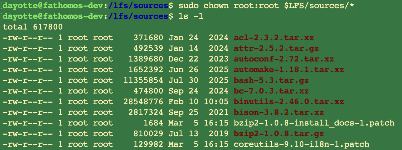 All source files owned by root.