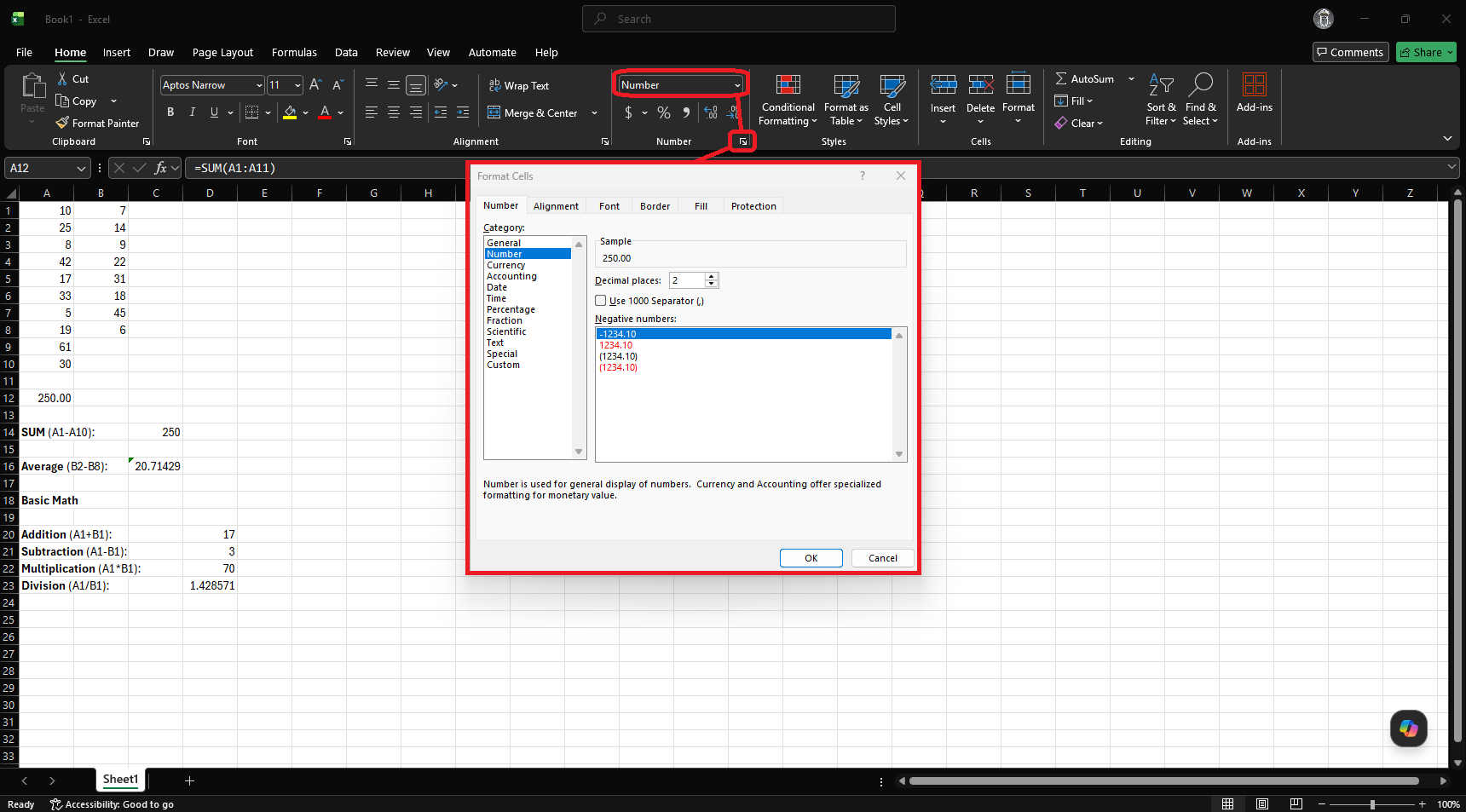 Formating Numbers