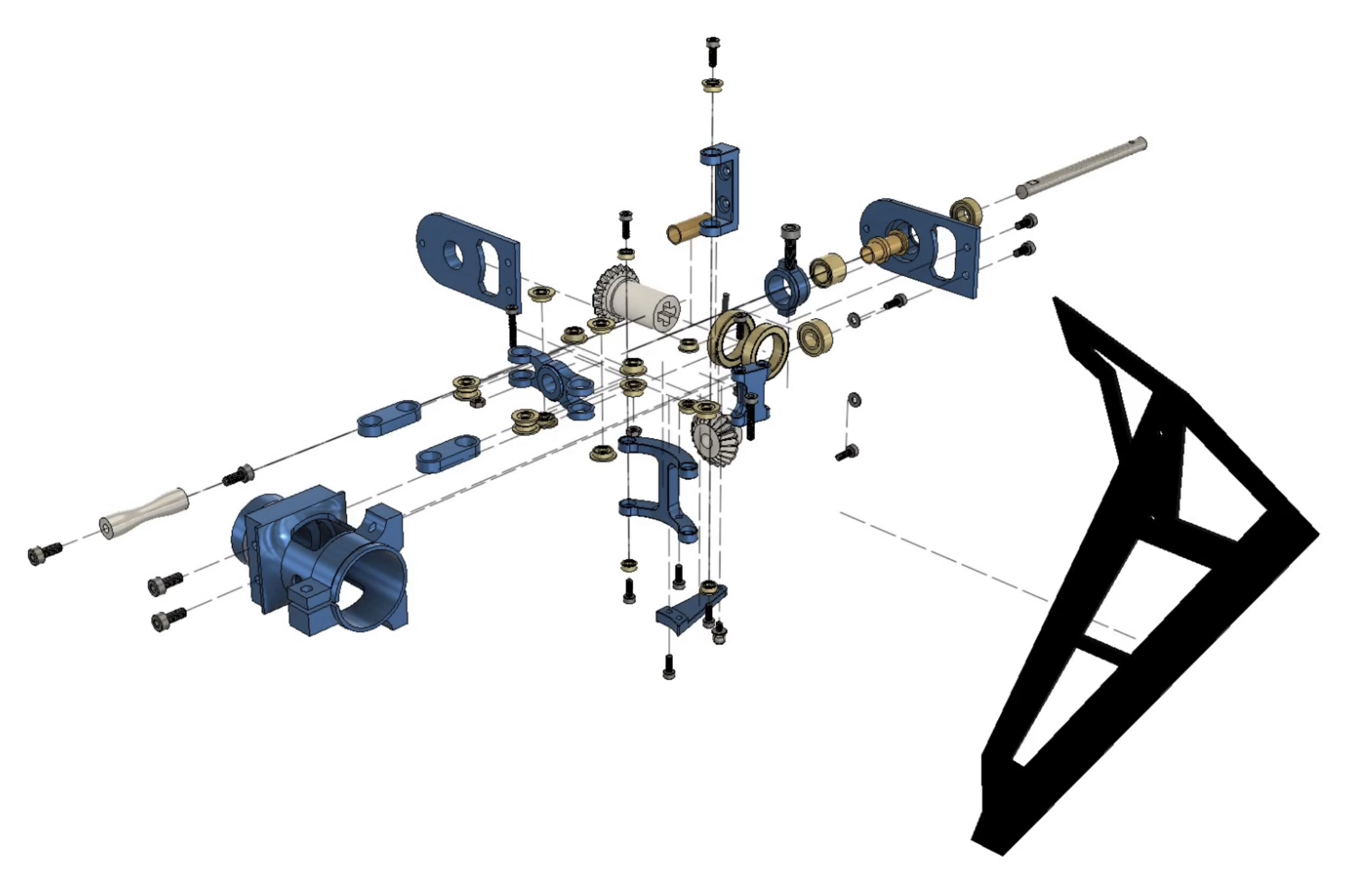 RC helicopter CAD, view 22