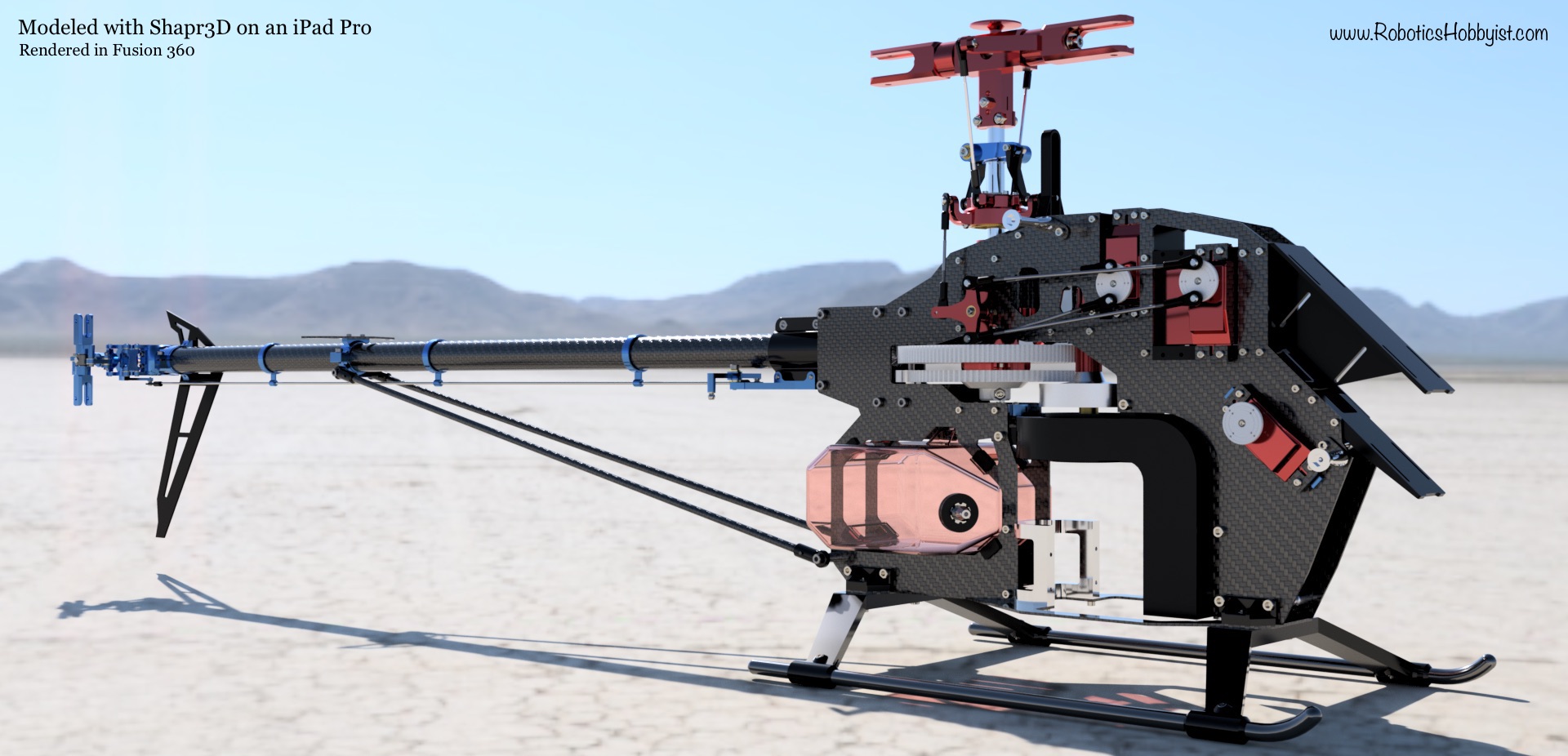 RC helicopter CAD, view 23