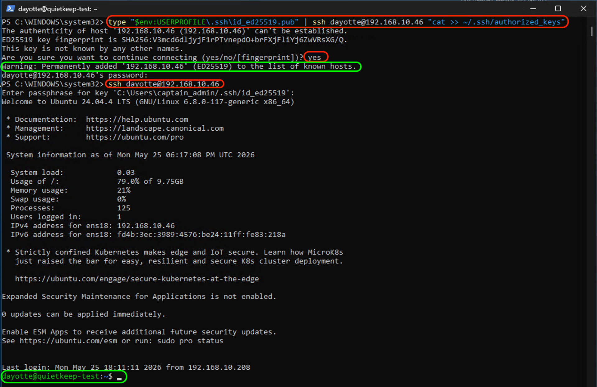 SSH-Windows-Connected