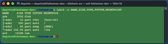 Disk layout confirmed.