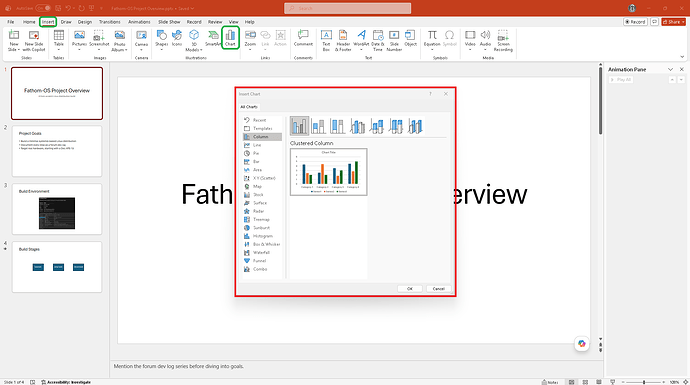 Insert Chart dialog showing chart type options