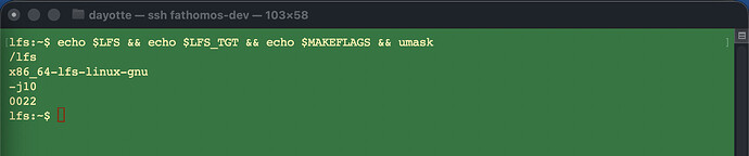 lfs build environment verified before starting Chapter 6.